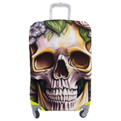 Death Skull Floral Luggage Cover (medium) by GardenOfOphir