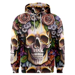 Death Skull Floral Men s Overhead Hoodie