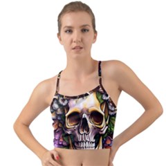 Death Skull Floral Mini Tank Bikini Top