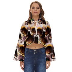 Death Skull Floral Boho Long Bell Sleeve Top