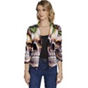 Death Skull Floral Women s Casual 3/4 Sleeve Spring Jacket View1