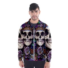 Dead Cute Skull Floral Men s Windbreaker