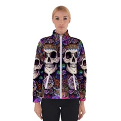 Dead Cute Skull Floral Women s Bomber Jacket