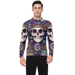 Dead Cute Skull Floral Men s Long Sleeve Rash Guard by GardenOfOphir