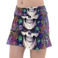 Dead Cute Skull Floral Classic Tennis Skirt by GardenOfOphir