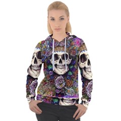 Dead Cute Skull Floral Women s Overhead Hoodie