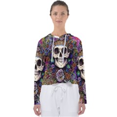 Dead Cute Skull Floral Women s Slouchy Sweat