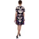 Dead Cute Skull Floral Short Sleeve Shoulder Cut Out Dress  View2