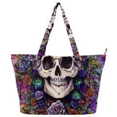 Dead Cute Skull Floral Full Print Shoulder Bag by GardenOfOphir