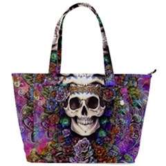 Dead Cute Skull Floral Back Pocket Shoulder Bag  by GardenOfOphir