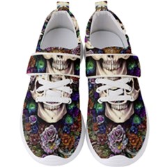 Dead Cute Skull Floral Men s Velcro Strap Shoes by GardenOfOphir