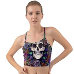 Dead Cute Skull Floral Mini Tank Bikini Top by GardenOfOphir