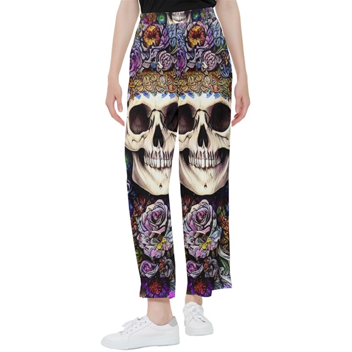 Dead Cute Skull Floral Women s Pants 