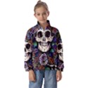 Dead Cute Skull Floral Kids  Half Zip Hoodie View1