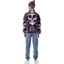 Dead Cute Skull Floral Kids  Half Zip Hoodie View2