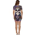 Dead Cute Skull Floral Low Cut Cap Sleeve Mini Dress View4