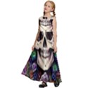 Dead Cute Skull Floral Kids  Satin Sleeveless Maxi Dress View2