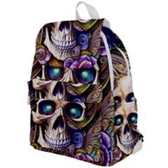 Gothic Cute Skull Floral Top Flap Backpack by GardenOfOphir