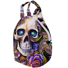 Gothic Cute Skull Floral Travel Backpacks by GardenOfOphir