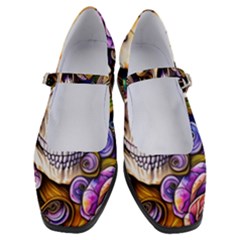 Gothic Cute Skull Floral Women s Mary Jane Shoes by GardenOfOphir