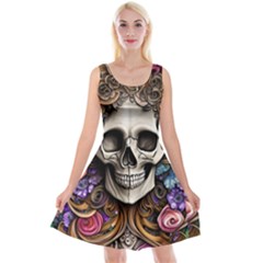 Skull Bones Reversible Velvet Sleeveless Dress