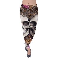 Skull Bones Velvet Leggings