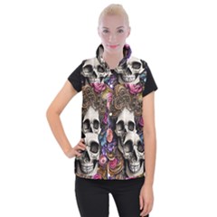 Skull Bones Women s Button Up Vest