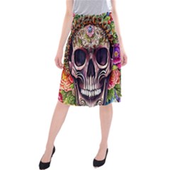 Bone Cute Midi Beach Skirt by GardenOfOphir