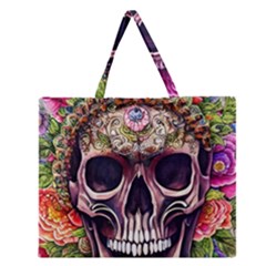 Bone Cute Zipper Large Tote Bag by GardenOfOphir