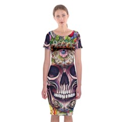 Bone Cute Classic Short Sleeve Midi Dress by GardenOfOphir