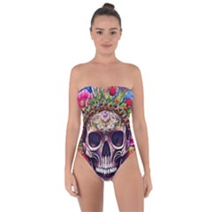 Bone Cute Tie Back One Piece Swimsuit by GardenOfOphir