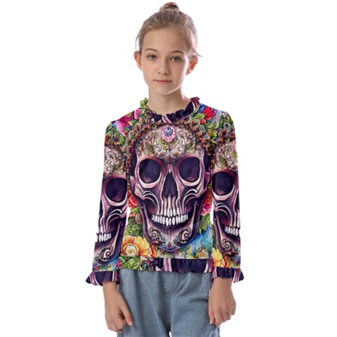 Bone Cute Kids  Frill Detail Tee by GardenOfOphir