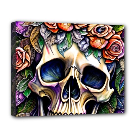 Skull Dead Deluxe Canvas 20  X 16  (stretched) by GardenOfOphir