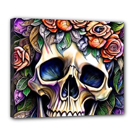 Skull Dead Deluxe Canvas 24  X 20  (stretched) by GardenOfOphir