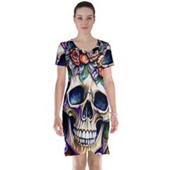 Skull Dead Short Sleeve Nightdress by GardenOfOphir