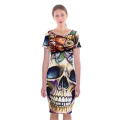 Skull Dead Classic Short Sleeve Midi Dress by GardenOfOphir