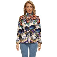 Skull Dead Women s Puffer Bubble Jacket Coat by GardenOfOphir