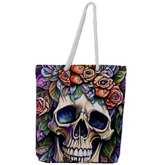 Skull Dead Full Print Rope Handle Tote (large) by GardenOfOphir