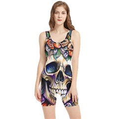 Skull Dead Women s Wrestling Singlet by GardenOfOphir