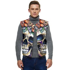 Skull Dead Men s Short Button Up Puffer Vest	