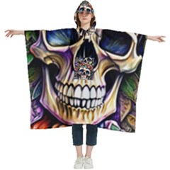 Skull Dead Women s Hooded Rain Ponchos