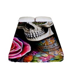 Sugar Skull Fitted Sheet (full/ Double Size) by GardenOfOphir