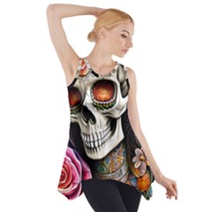 Sugar Skull Side Drop Tank Tunic by GardenOfOphir