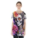 Sugar Skull Skirt Hem Sports Top View1