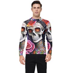 Sugar Skull Men s Long Sleeve Rash Guard by GardenOfOphir