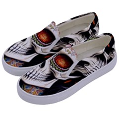 Sugar Skull Kids  Canvas Slip Ons by GardenOfOphir