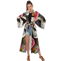 Sugar Skull Maxi Kimono