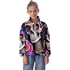 Sugar Skull Kids  Half Zip Hoodie