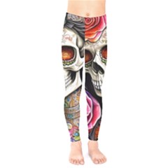 Sugar Skull Kids  Classic Winter Leggings by GardenOfOphir