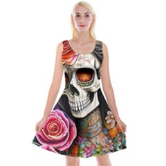 Sugar Skull Reversible Velvet Sleeveless Dress